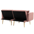 Coolmore Velvet Sofaaccent Sofa .Seat Sofa With Metal Feet Brush Pink Teddy Polyester