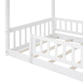 Twin Size Wood Bed House Bed Frame With Fence, For Kids, Teens, Girls, Boys,White Box Spring Not Required Twin White Wood White Pine Bed Frame Wood