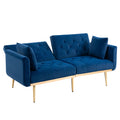 Coolmore Velvet Sofaaccent Sofa .Seat Sofa With Metal Feet Navy Polyester