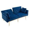 Coolmore Velvet Sofaaccent Sofa .Seat Sofa With Metal Feet Navy Polyester