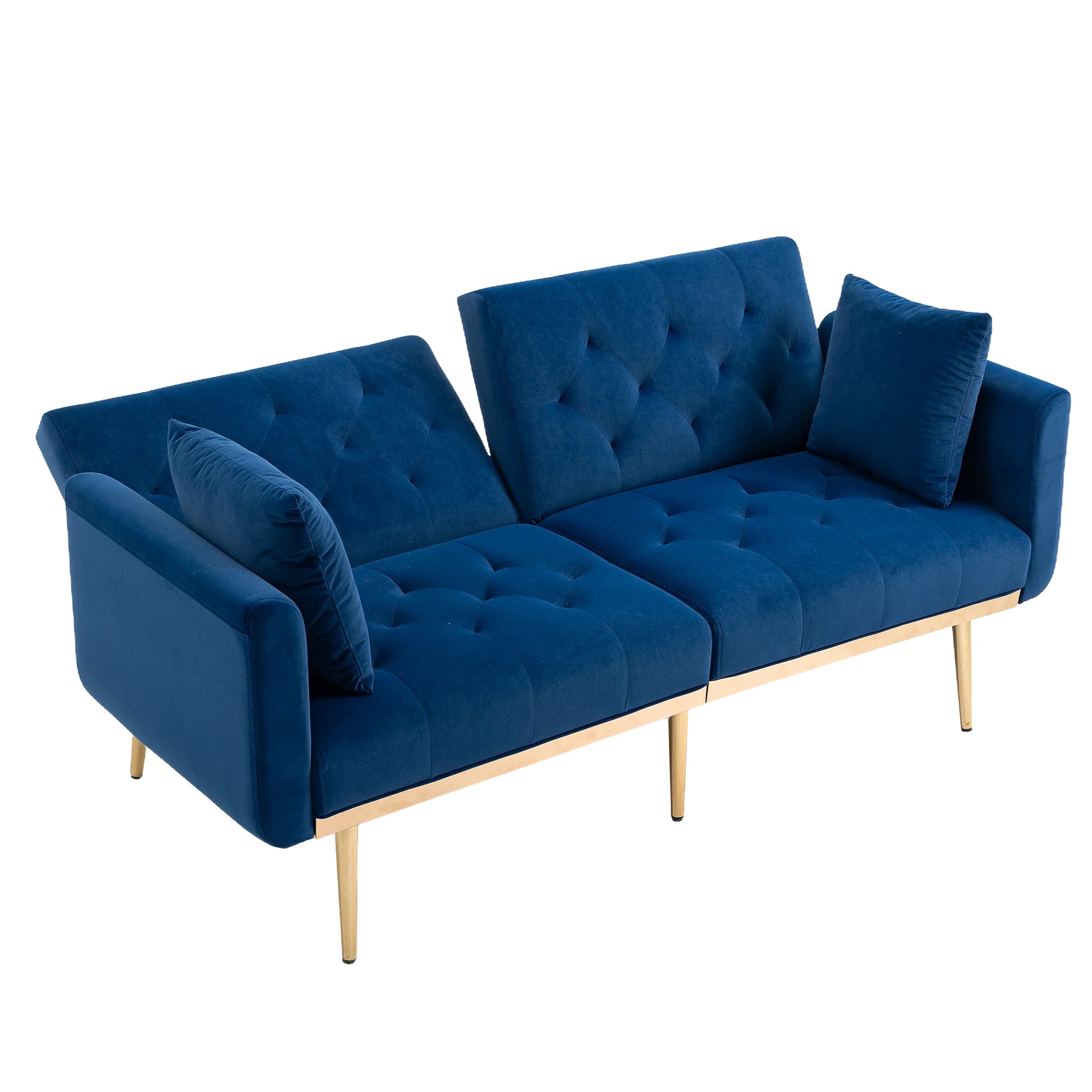 Coolmore Velvet Sofaaccent Sofa .Seat Sofa With Metal Feet Navy Polyester