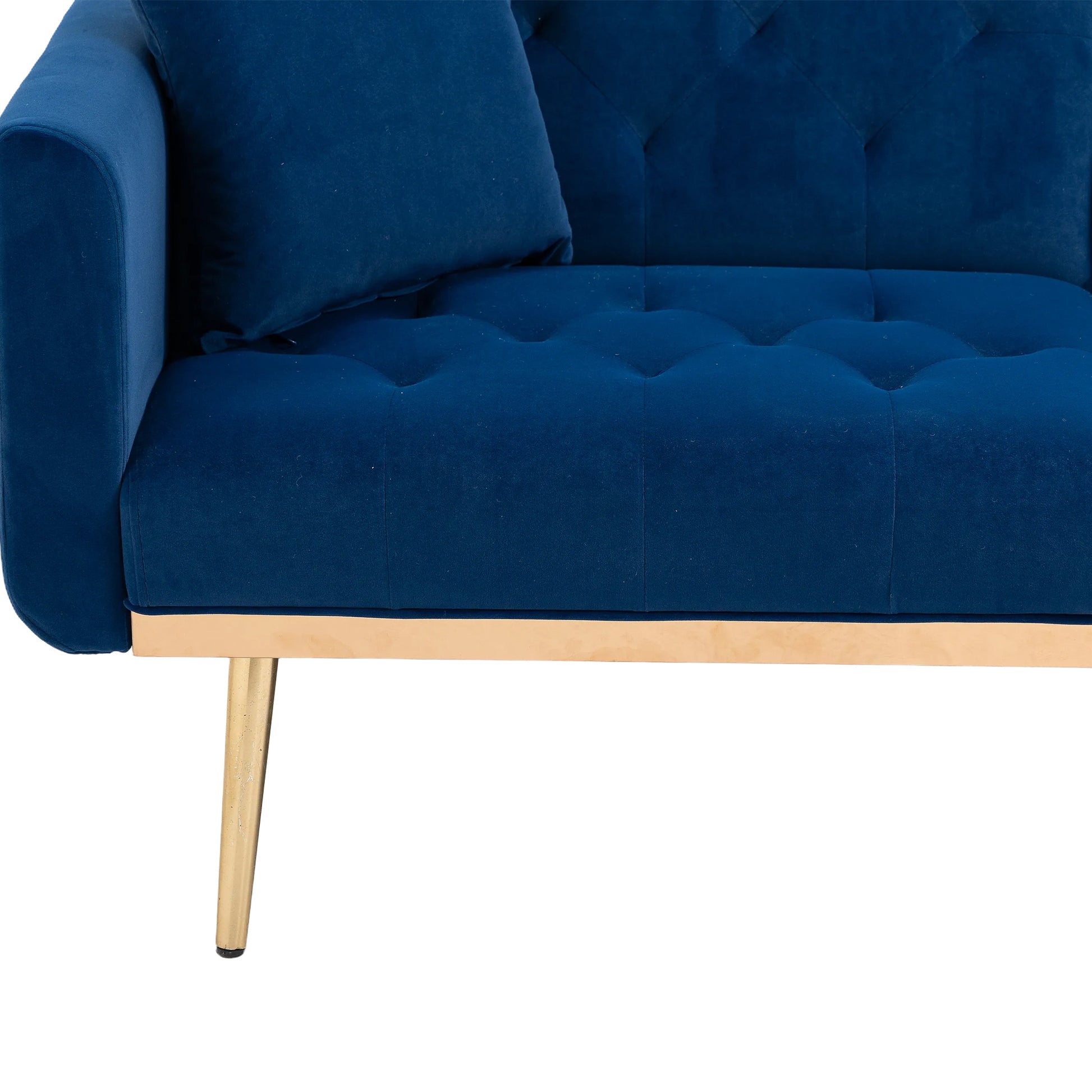 Coolmore Velvet Sofaaccent Sofa .Seat Sofa With Metal Feet Navy Polyester