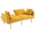 Coolmore Velvet Sofaaccent Sofa .Seat Sofa With Metal Feet Mustard Polyester