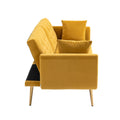 Coolmore Velvet Sofaaccent Sofa .Seat Sofa With Metal Feet Mustard Polyester