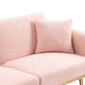 Coolmore Velvet Sofaaccent Sofa .Seat Sofa With Metal Feet Pink Teddy Polyester