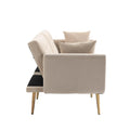 Coolmore Velvet Sofaaccent Sofa .Seat Sofa With Metal Feet Beige Polyester