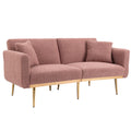 Coolmore Velvet Sofaaccent Sofa .Seat Sofa With Metal Feet Brush Pink Teddy Polyester