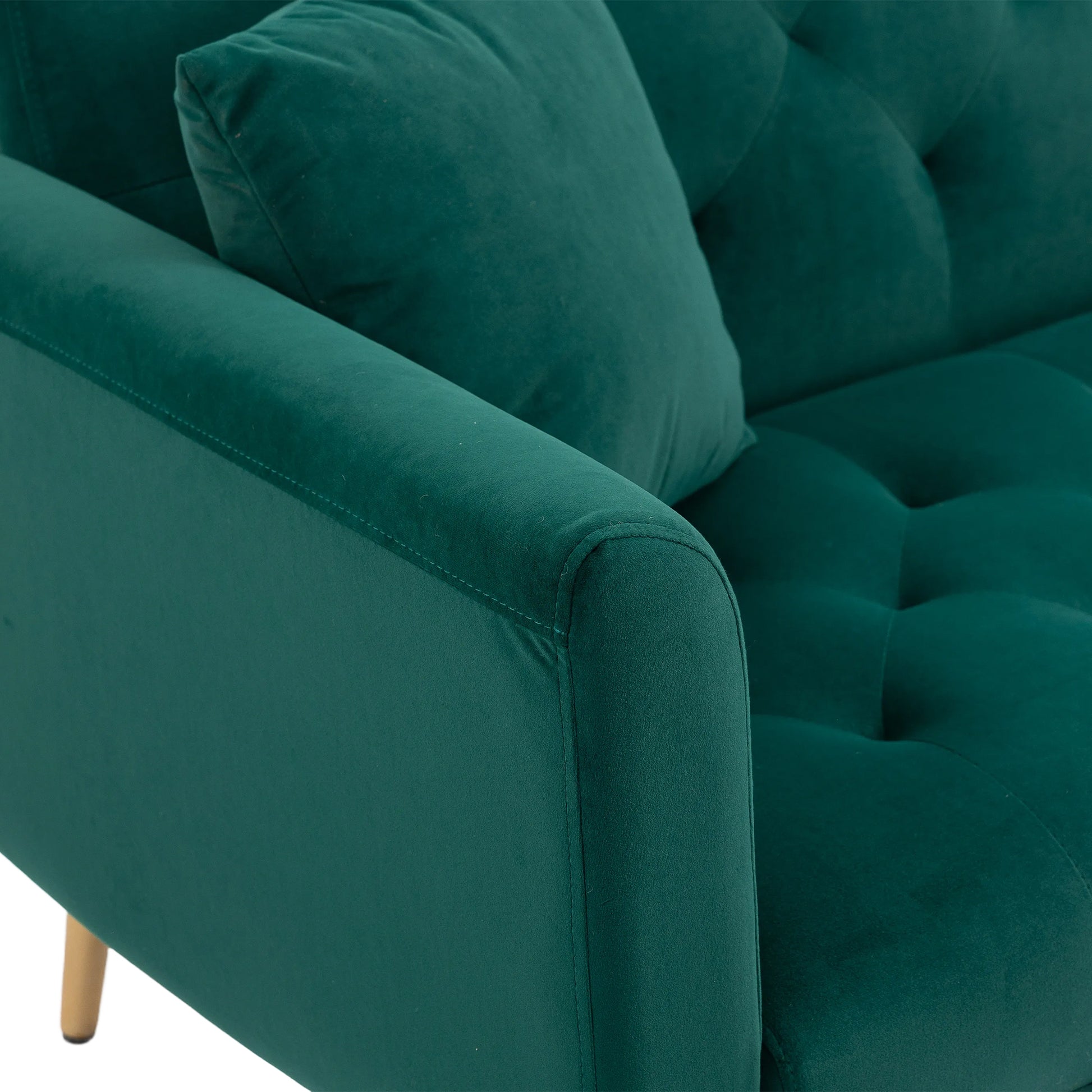 Coolmore Velvet Sofaaccent Sofa .Seat Sofa With Metal Feet Green Polyester