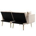 Coolmore Velvet Sofaaccent Sofa .Seat Sofa With Metal Feet Beige Polyester