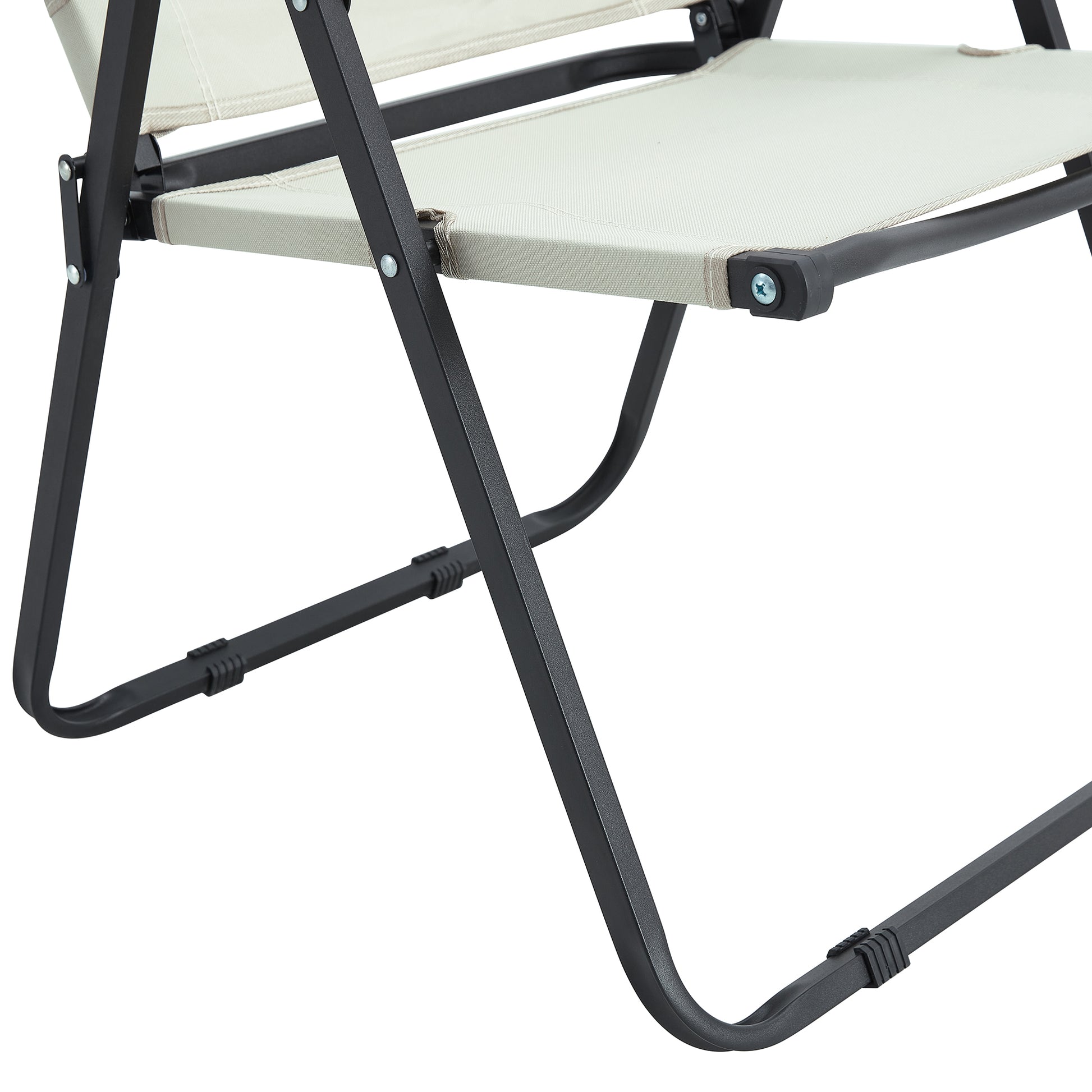 2 Piece Folding Outdoor Chair For Indoor, Outdoor Camping, Picnics, Beach,Backyard, Bbq, Party, Patio, Beige Beige Garden & Outdoor Modern Oxford Fabric