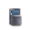 360 Swivel Accent Chair With Storage Function, And Velvet Pillow, Velvet Curved Chair With Gold Metal Base For Living Room, Nursery, Bedroom Video Gray Velvet