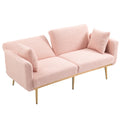 Coolmore Velvet Sofaaccent Sofa .Seat Sofa With Metal Feet Pink Teddy Polyester