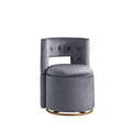 360 Swivel Accent Chair With Storage Function, And Velvet Pillow, Velvet Curved Chair With Gold Metal Base For Living Room, Nursery, Bedroom Video Gray Velvet