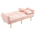 Coolmore Velvet Sofaaccent Sofa .Seat Sofa With Metal Feet Pink Teddy Polyester