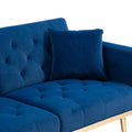 Coolmore Velvet Sofaaccent Sofa .Seat Sofa With Metal Feet Navy Polyester