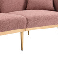 Coolmore Velvet Sofaaccent Sofa .Seat Sofa With Metal Feet Brush Pink Teddy Polyester