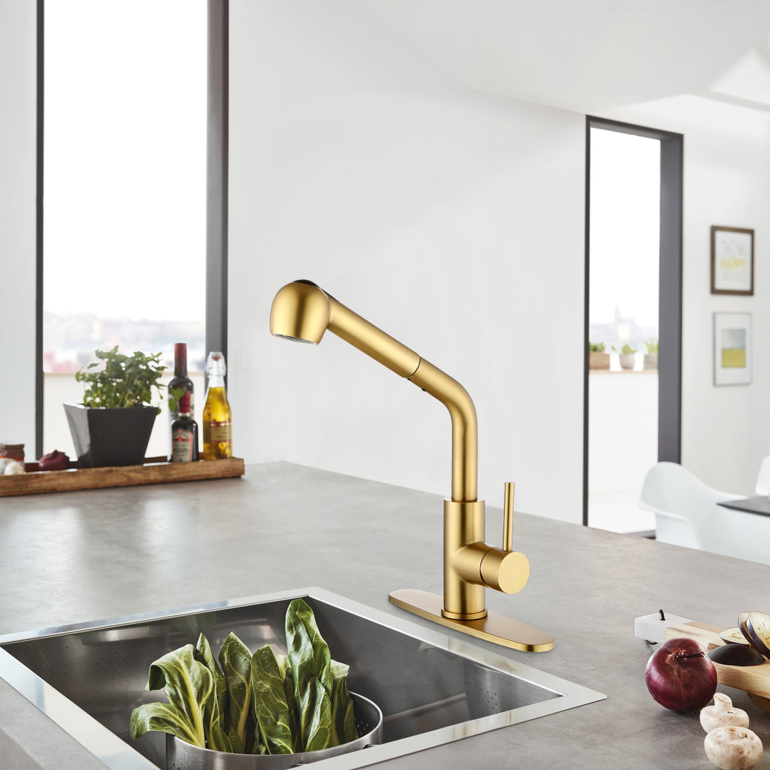 Utility Sink Faucets Single Handle Pull Out Laundry Faucet With Dual Spray Function In Stainless Spot Resistant Gold Gold Stainless Steel