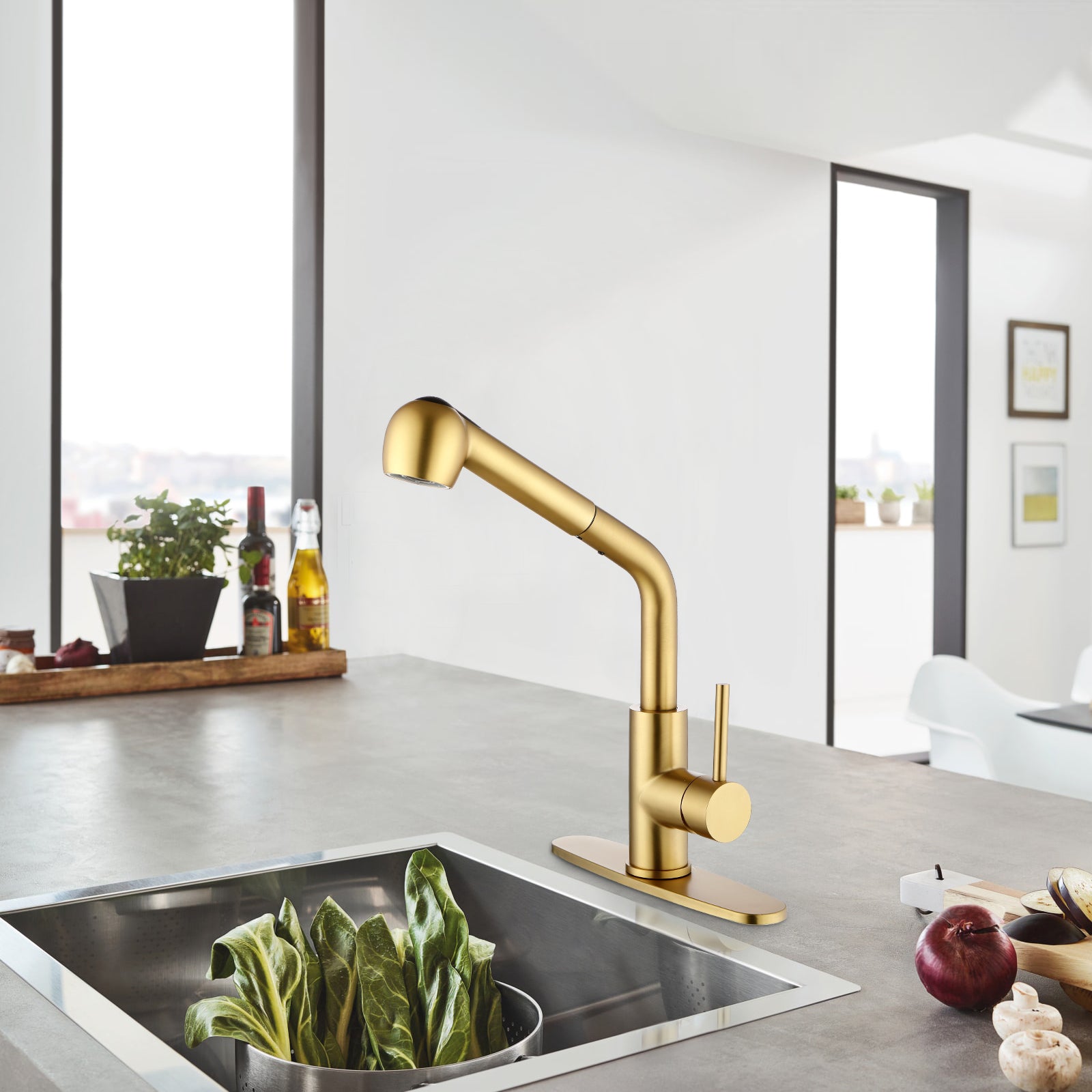 Utility Sink Faucets Single Handle Pull Out Laundry Faucet With Dual Spray Function In Stainless Spot Resistant Gold Gold Stainless Steel