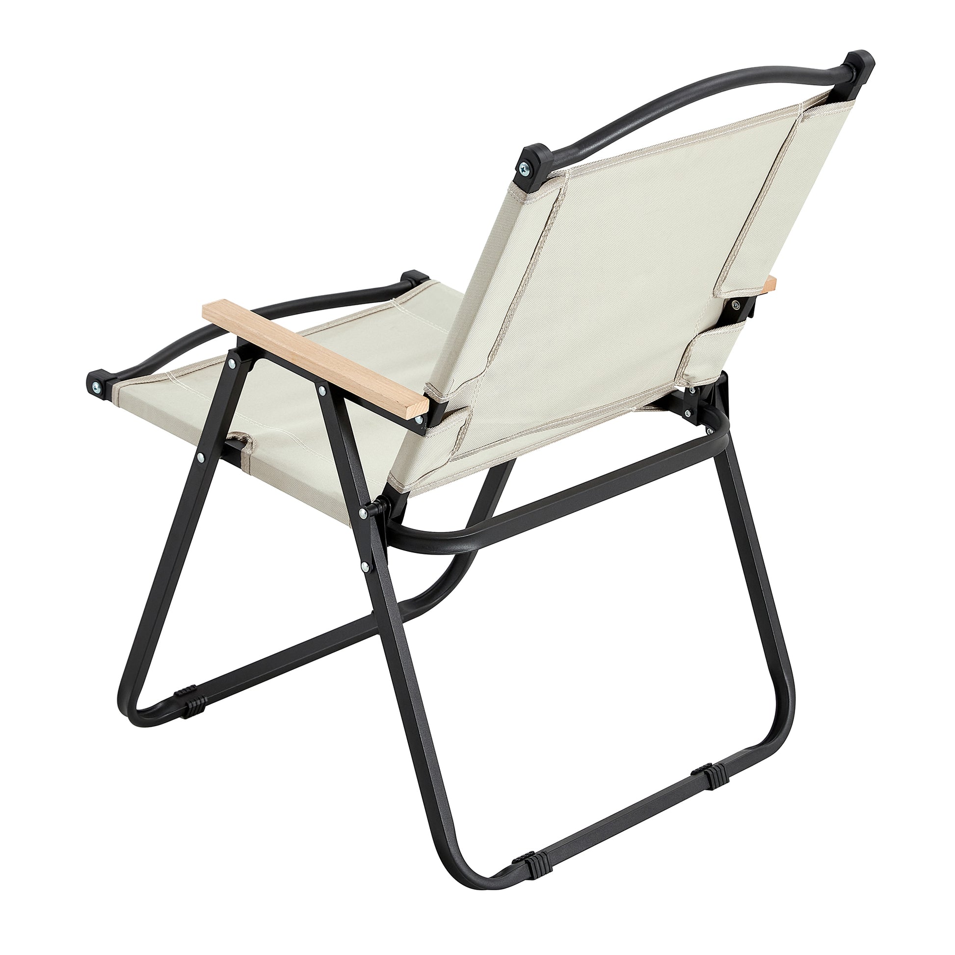 2 Piece Folding Outdoor Chair For Indoor, Outdoor Camping, Picnics, Beach,Backyard, Bbq, Party, Patio, Beige Beige Garden & Outdoor Modern Oxford Fabric