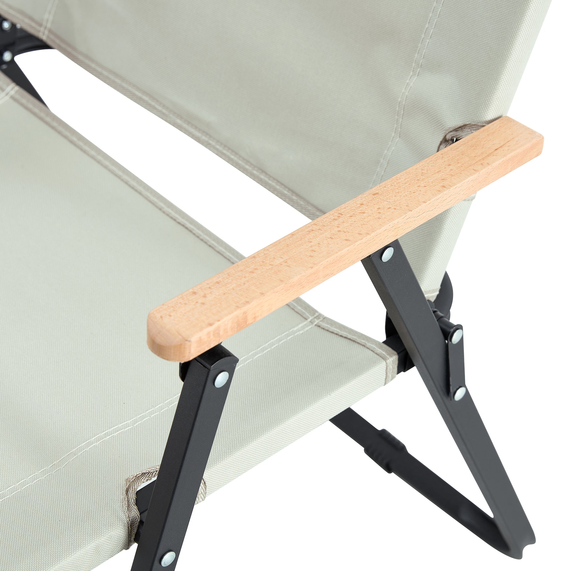 2 Piece Folding Outdoor Chair For Indoor, Outdoor Camping, Picnics, Beach,Backyard, Bbq, Party, Patio, Beige Beige Garden & Outdoor Modern Oxford Fabric