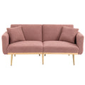 Coolmore Velvet Sofaaccent Sofa .Seat Sofa With Metal Feet Brush Pink Teddy Polyester