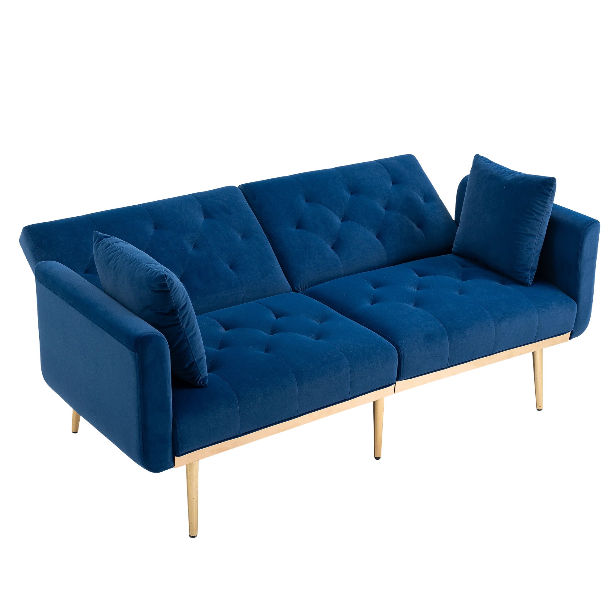 Coolmore Velvet Sofaaccent Sofa .Seat Sofa With Metal Feet Navy Polyester