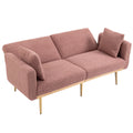 Coolmore Velvet Sofaaccent Sofa .Seat Sofa With Metal Feet Brush Pink Teddy Polyester