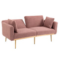 Coolmore Velvet Sofaaccent Sofa .Seat Sofa With Metal Feet Brush Pink Teddy Polyester