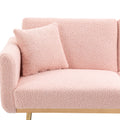 Coolmore Velvet Sofaaccent Sofa .Seat Sofa With Metal Feet Pink Teddy Polyester