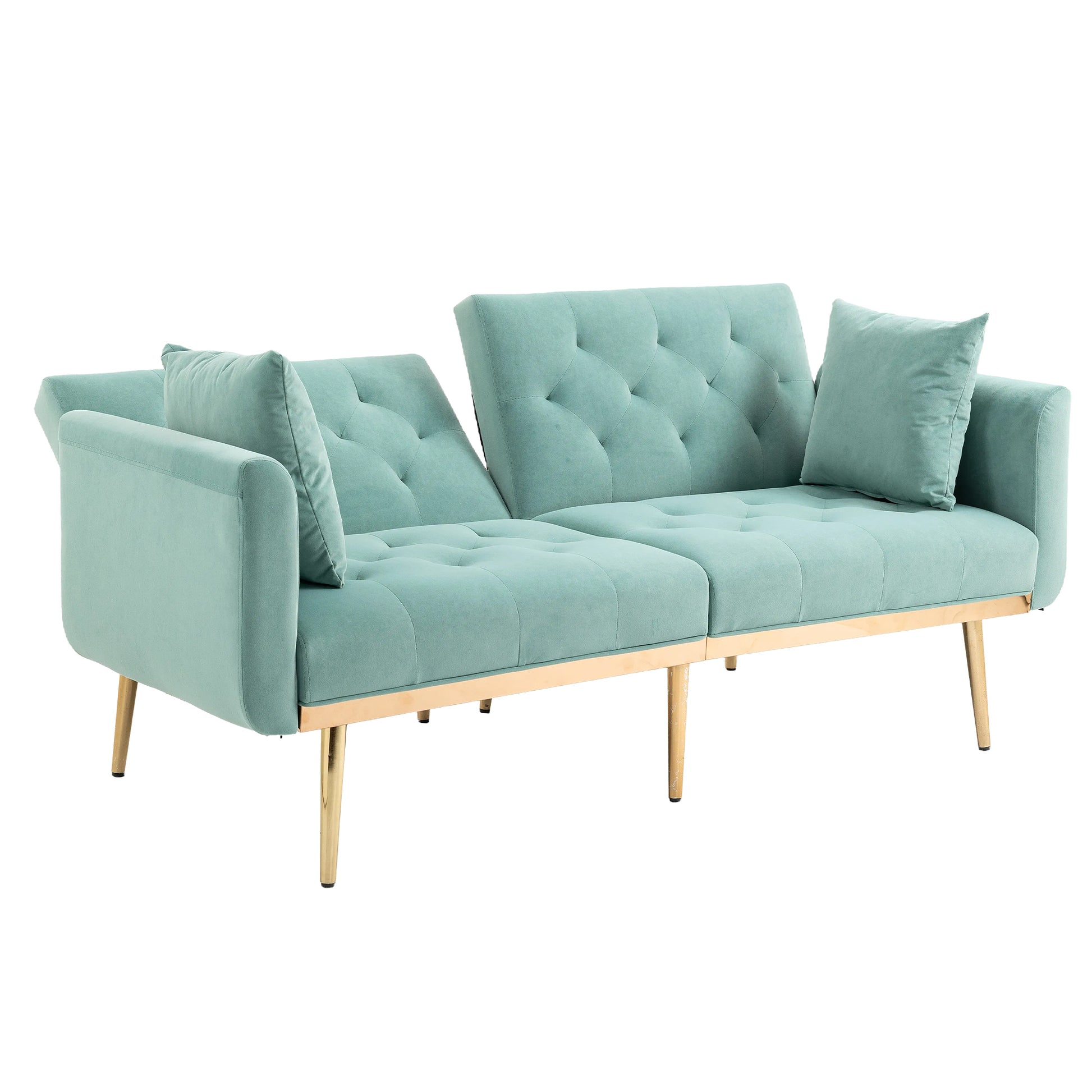 Coolmore Velvet Sofaaccent Sofa .Seat Sofa With Metal Feet Mint Green Polyester