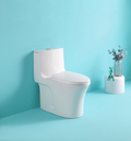 1.1 1.60 Gpf Dual Flush One Piece Toilet, Water Saving Elongated Comfort Height Floor Mounted, Soft Closing Seat, 1000 Gram Map Flushing Score Toilet, Gloss White 23T02 Gw Gloss White Ceramic