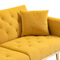 Coolmore Velvet Sofaaccent Sofa .Seat Sofa With Metal Feet Mustard Polyester