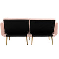 Coolmore Velvet Sofaaccent Sofa .Seat Sofa With Metal Feet Pink Teddy Polyester