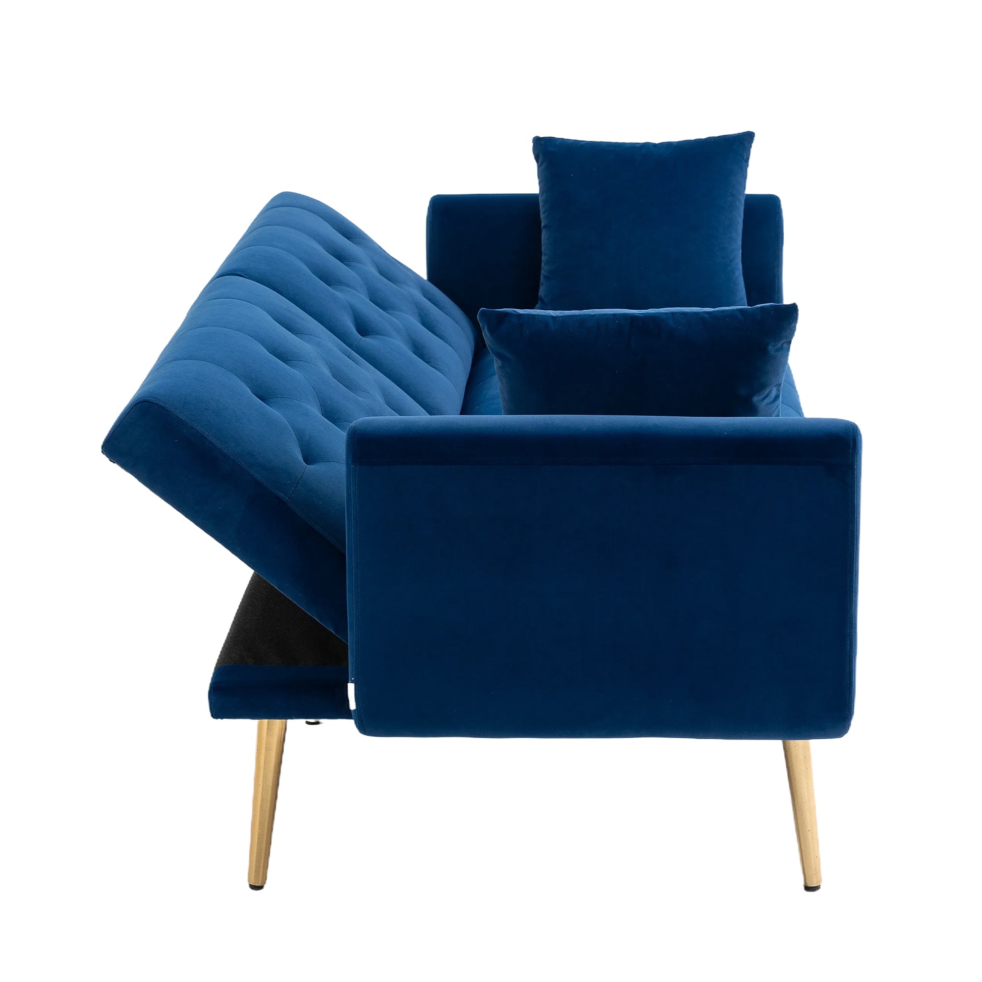 Coolmore Velvet Sofaaccent Sofa .Seat Sofa With Metal Feet Navy Polyester