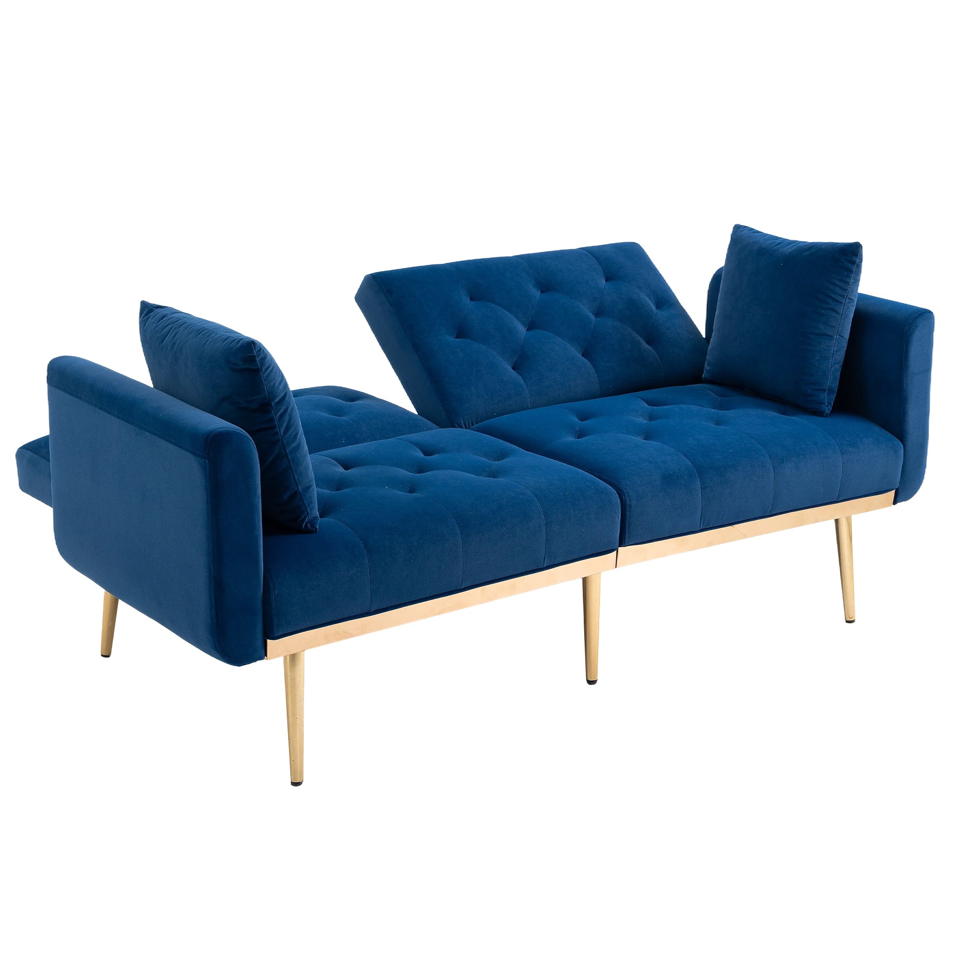 Coolmore Velvet Sofaaccent Sofa .Seat Sofa With Metal Feet Navy Polyester