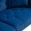 Coolmore Velvet Sofaaccent Sofa .Seat Sofa With Metal Feet Navy Polyester