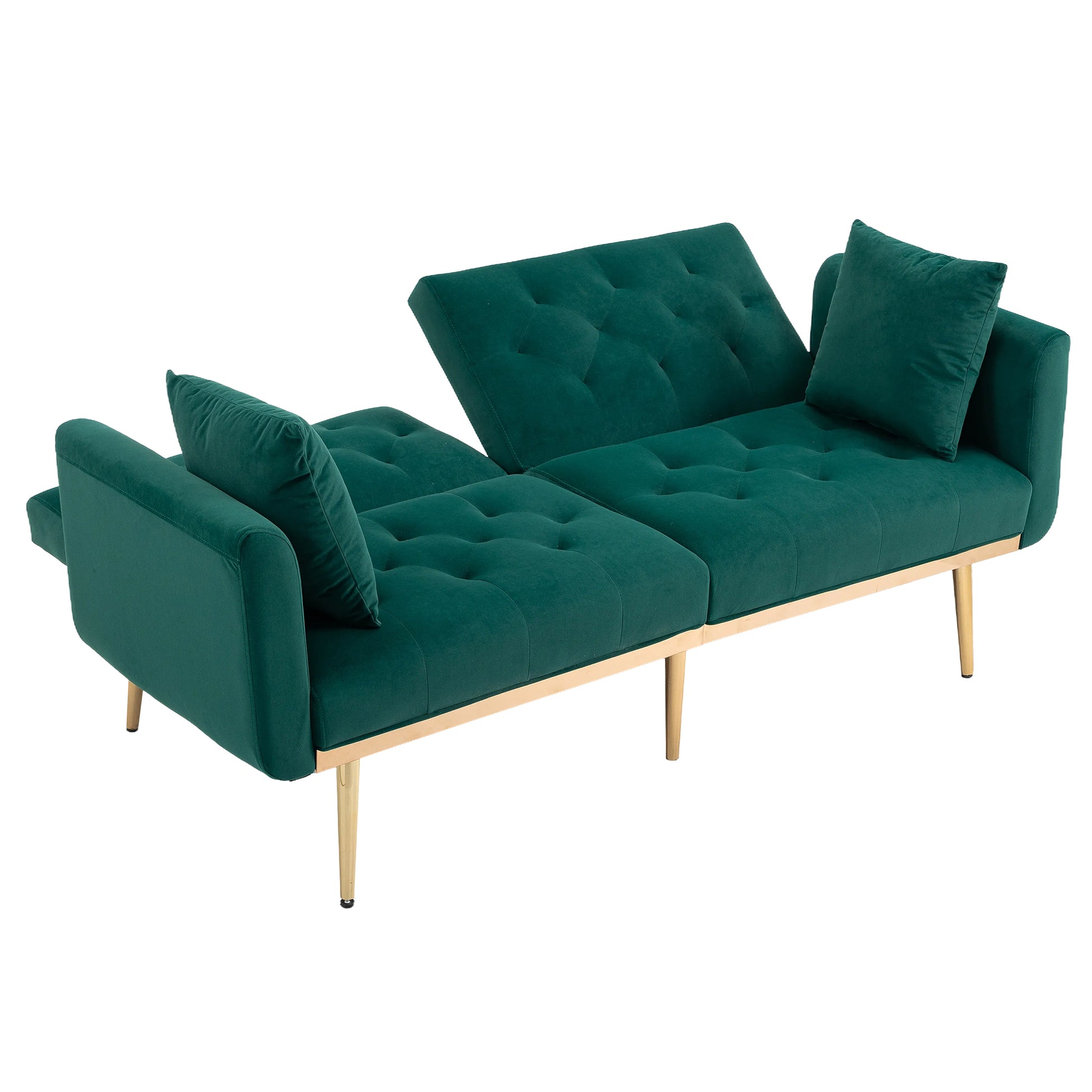 Coolmore Velvet Sofaaccent Sofa .Seat Sofa With Metal Feet Green Polyester