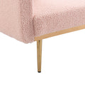 Coolmore Velvet Sofaaccent Sofa .Seat Sofa With Metal Feet Pink Teddy Polyester