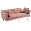 Coolmore Velvet Sofaaccent Sofa .Seat Sofa With Metal Feet Brush Pink Teddy Polyester