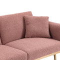 Coolmore Velvet Sofaaccent Sofa .Seat Sofa With Metal Feet Brush Pink Teddy Polyester