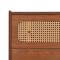 Dresser For Bedroom, Chest Of Drawers, 6 Drawer Dresser, Floor Storage Drawer Cabinet For Home Office, Drawer Chest Of Drawers Rattan Chest Of Drawers Highboard With 6 Drawers, Walnut H90 W120 D40 Cm 5 Or More Drawers Natural Cherry Art Deco Rattan