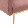 Coolmore Velvet Sofaaccent Sofa .Seat Sofa With Metal Feet Brush Pink Teddy Polyester