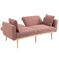 Coolmore Velvet Sofaaccent Sofa .Seat Sofa With Metal Feet Brush Pink Teddy Polyester