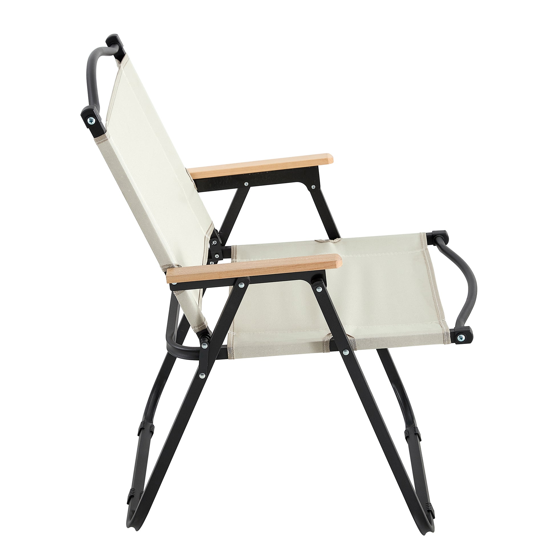2 Piece Folding Outdoor Chair For Indoor, Outdoor Camping, Picnics, Beach,Backyard, Bbq, Party, Patio, Beige Beige Garden & Outdoor Modern Oxford Fabric