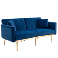 Coolmore Velvet Sofaaccent Sofa .Seat Sofa With Metal Feet Navy Polyester