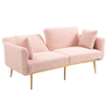 Coolmore Velvet Sofaaccent Sofa .Seat Sofa With Metal Feet Pink Teddy Polyester