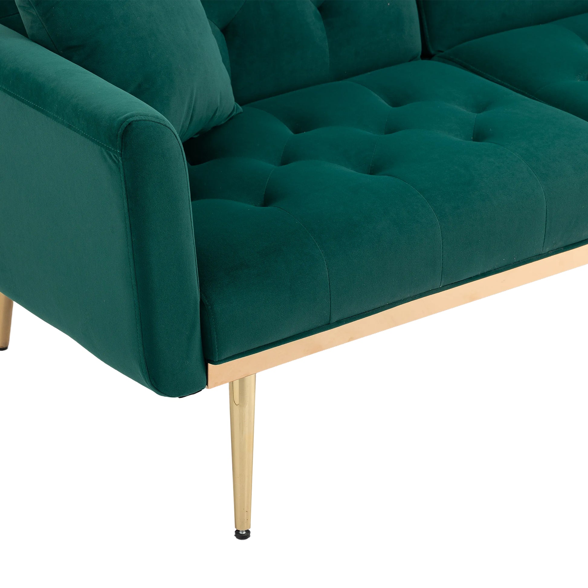 Coolmore Velvet Sofaaccent Sofa .Seat Sofa With Metal Feet Green Polyester