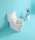 1.1 1.60 Gpf Dual Flush One Piece Toilet, Water Saving Elongated Comfort Height Floor Mounted, Soft Closing Seat, 1000 Gram Map Flushing Score Toilet, Gloss White 23T02 Gw Gloss White Ceramic