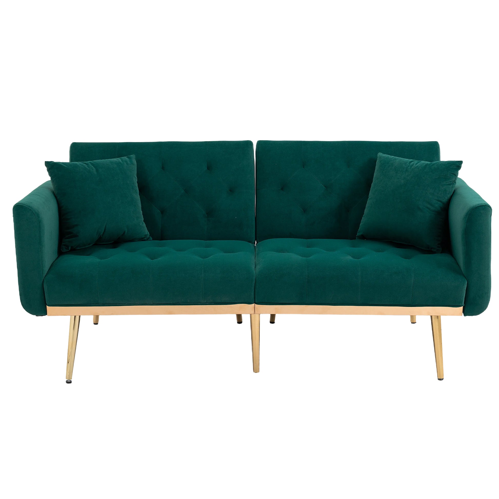 Coolmore Velvet Sofaaccent Sofa .Seat Sofa With Metal Feet Green Polyester