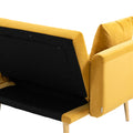 Coolmore Velvet Sofaaccent Sofa .Seat Sofa With Metal Feet Mustard Polyester